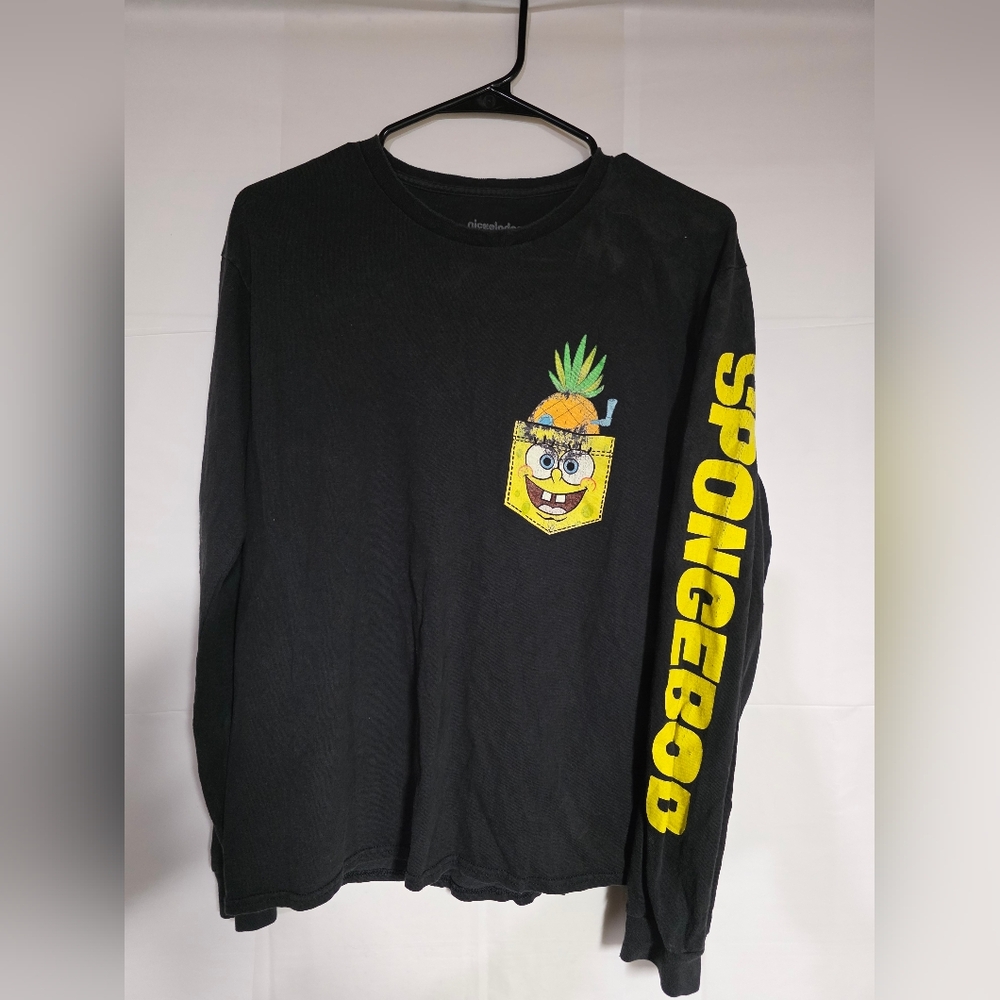 Nickelodeon SpongeBob Black and Yellow Long Sleeve Tee